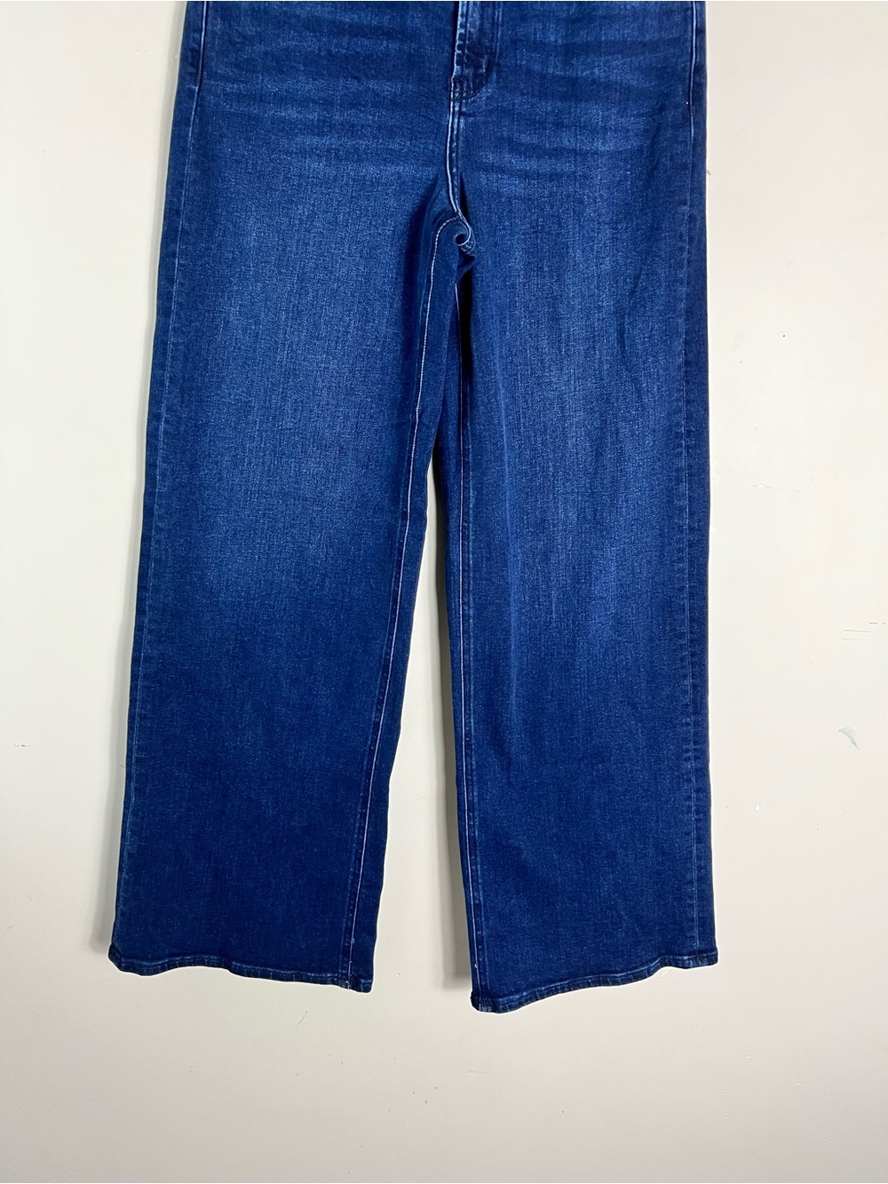 Quince Women’s Organic Cotton Dark Blue Wide Leg Jeans High Rise Stretch Size 30 - Picture 5 of 10